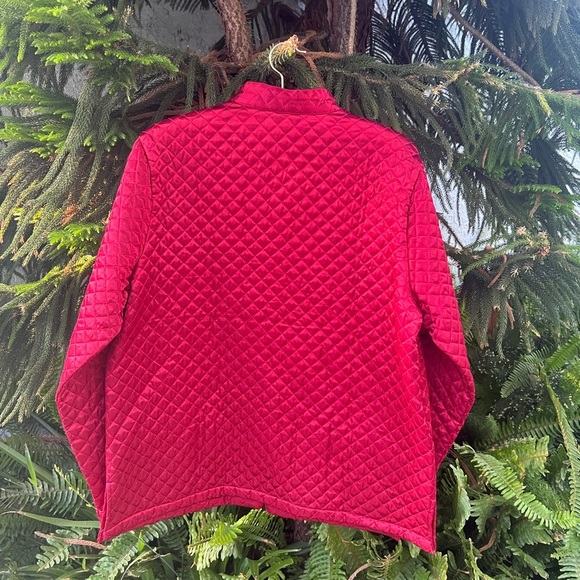 Carole Little Red Quilted Plush Jacket Coat | Oriental Flair | Medium - Picture 4 of 16